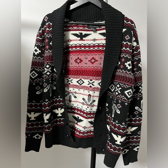 21 Men Knit Cardigan Sweater Shawl Collar Loose Fit Long Sleeve Casual Cardigan - Picture 1 of 3